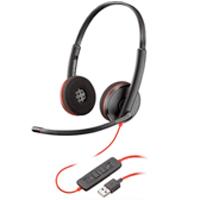 DIADEMA POLY 209745-101 BLACKWIRE C3220/ ALAMBRICA BINAURAL USB-A REDUCCION DE RUIDO CON MICROFONO CONTROL EN EL CABLE COLOR NEGRO CON NARANJA