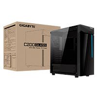 GB-C200G Gigabyte  GbC200G  Mid Tower  MiniItxMAtxAtx  All Black  Tempered Glass