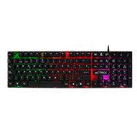 TECLADO ACTECK ALAMBRICO AUREAN TA220G/MODELO X100/USB/LED/3 COLORES/COLOR NEGRO/AC-929615