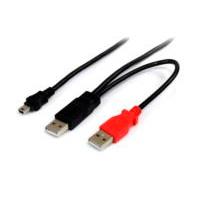 Cable De 91Cm Usb En Y Para Discos Duros Externos  2X Usb A Macho A 1X Usb Mini B Macho  Startechcom Mod Usb2Habmy3 USB2HABMY3 - USB2HABMY3