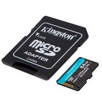 Memoria Kingston Micro Sdxc Canvas Go Plus 64Gb UhsI U3 V30 A2 Clase 10 CAdaptador Sdcg364Gb SDCG3/64GB - SDCG3/64GB