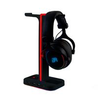 BASE GAMER BALAM RUSH ATLAS HR760 / SOPORTE PARA DIADEMA / ILUMINACION RGB / 2X USB A / NEGRO / BR-931502