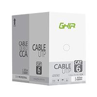 BOBINA DE CABLE UTP CAT6 GHIA CCA BLANCO 305M 23 AWG 1000FT CERTIFICACION CE / ROHS