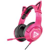 AUDIFONOS GAMER OCELOT TIPO DIADEMA/OVER-EAR/USB/3.5MM/COLOR ROSA CON NEGRO/ALAMBRICOS/ILUMINACION BLANCA/CONTROL DE AUDIO/MICROFONO CANCELACION DE RUIDO/AJUSTABLES/MULTIPLATAFORMA OGH03 - Código: OGH03 | Compra en Guadalajara