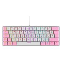 TECLADO MECANICO 60 OCELOT CREATORS COLOR WAY BLANCO CON ROSA, TIPO DE SWITCH AZUL - WHITE PEARL 60-OC