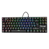 TECLADO ALAMBRICO TIPO MECANICO TKL SWITCH ROJO FULL RGB, ESTRUCTURA DE ABS