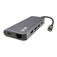 ADAPTADOR MULTIPUERTO 8 EN 1 GHIA USB 3.1 DE TIPO C A HDMI/RJ45/USB 3.1 3/MICRO SD/ MEMORIA SD / C PD