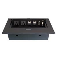 CAJA BROBOTIX PARA MESA HDMI X1, USB X1, CORRIENTE X2, RJ45 CAT6 X2, NEGRO