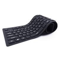 TECLADO BROBOTIX ALAMBRICO USB, FLEXIBLE, NEGRO 