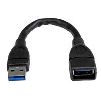 Cable De 15Cm Extensor Usb 30  Alargador Usb 30 Superspeed Negro  Startechcom Mod Usb3Ext6Inbk USB3EXT6INBK - USB3EXT6INBK