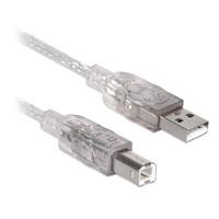 CABLE BROBOTIX USB-A V2.0 A USB-B, 4.5MTS, TRANSLUCIDO