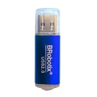 LECTOR BROBOTIX DE TARJETA MICRO SD - USB-A V2.0, METALICO, COLOR AZUL