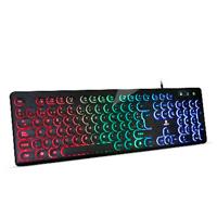 TECLADO BROBOTIX ALAMBRICO USB, RGB, TECLAS CIRCULARES, NEGRO