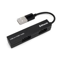 HUB BROBOTIX USB-A V2.0 DE 4 PUERTOS, SMALL, COLOR NEGRO