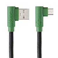 CABLE MICRO USB HUNE HIEDRA SUSTENTABLE TRENZADO CARGA RAPIDA Y DATOS 90ª  1.2M (BOSQUE)