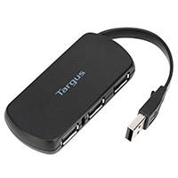 HUB TARGUS ACH114US CONCENTRADOR DE 4 PUERTOS USB 2.0 COLOR NEGRO