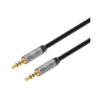 CABLE AUDIO,MANHATTAN,355988, ESTEREO 3.5MM M-M 1.0M NEGRO/ALUMINIO PLATEADO