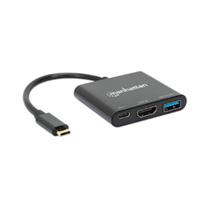 DOCKING USB,MANHATTAN,130622,-C  3 PTOS, HDMI, USB-C PD/USBV3.2