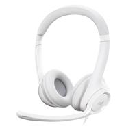 AUDIFONOS CON MICROFONO TIPO DIADEMA LOGITECH H390 COLOR OFF WHITE ALAMBRICOS CON CONECTOR USB CONTROL DE AUDIO INTEGRADO EN EL CABLE