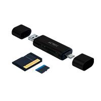 LECTOR DE MEMORIA DUAL ACTECK / USB A - USB C / MICRO SD/TF / NEGRO / AC-934824