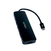 HUB ACTECK GATE 6 DH660 / USB C / 5 PUERTOS / USB C - 2X USB A - LECTOR DE MEMORIAS - HDMI / 15 CM / NEGRO / AC-934619