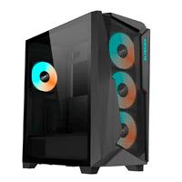 GB-C301G Gabinete Gamer Gigabyte D90 C301 Glass Media Torre ITX mATX ATX EATX 4xFan ARGB Cristal Templado Negro GB-C301G