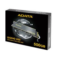 UNIDAD DE ESTADO SOLIDO SSD INTERNO 500GB ADATA LEGEND 800 M.2 2280 NVME PCIE GEN 4X4 LECT.3500 ESCRIT.2800 MBS PC LAPTOP MINIPC 3DNAND DISIPADOR 