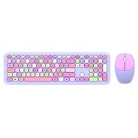 Kit 2 En 1 Teclado Y Mouse Inalambrico Creator Chic Mk47  110 Teclas  Membrana  Raton Optico  Usb 24 Ghz  2 Botones  Scroll  Morado  Ac935173 AC-935173 - AC-935173