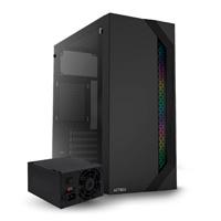 GABINETE ACTECK VIKEN GM434 / MEDIA TORRE / MICRO ATX, MINI ITX / FUENTE 500W / ILUMINACION RGB / PANEL CRISTAL TEMPLADO, METAL / NEGRO / AC-935692