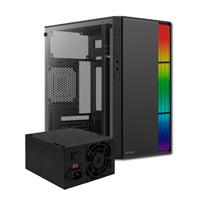 GABINETE ACTECK FUSION II GI440 / MICRO TORRE / MICRO ATX, MINI ITX / FUENTE 500W / ILUMINACION RGB / PANEL ACRILICO, METAL / NEGRO / AC-935753