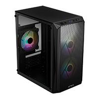 GABINETE ACTECK DOOM GI630 / MICRO TORRE / MICRO ATX, MINI ITX / FUENTE 500W / VENTILADOR RGB / PANEL ACRILICO, METAL / NEGRO / AC-935739