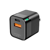 CARGADOR DE PARED ACTECK ENERGON PRIME CP20W / 20W / 1X USB-C - 1X USB A / NEGRO / AC-935555