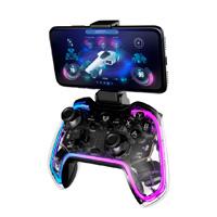 GAMEPAD BALAM RUSH KONTROL GLOW G595 / INALAMBRICO / BLUETOOTH 5.0 / RGB / VIBRACION DUAL / USB C / TRANSPARENTE / BR-936910