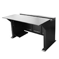 Estación Mobiliaria Profesional de Monitoreo y Control / Videovigilancia / Acceso / Alarmas / Etc... / Metal Negro y Madera Tono Oscuro EM-S02 - Código: EM-S02 | Compra en Guadalajara