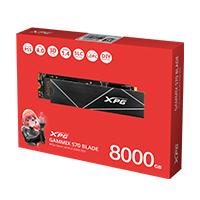 UNIDAD DE ESTADO SOLIDO SSD INTERNO XPG GAMMIX S70 BLADE 8000GB M.2 2280 NVME PCIE GEN 4X4 LECT.7400 ESCRIT. 6100 MBS 3DNAND PC LAPTOP MINIPC CON DISIPADOR GAMER (AGAMMIXS70B-8000G-CS)