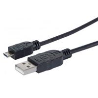CABLE USB,MANHATTAN,325677, V2 A-MICRO B, BOLSA PVC 0.5M NEGRO