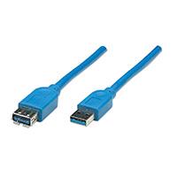 CABLE USB,MANHATTAN,322379, V3.0 EXT. 2.0M AZUL