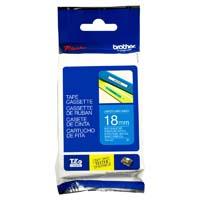 TZE545 Cinta Brother Laminada Tze545 Blanco Sobre Azul 18 Mm De Grosor TZE545