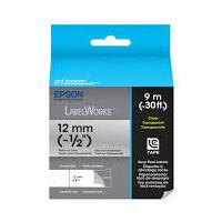 CINTA EPSON PARA ROTULADORA LW300/LW400 ,12 MM (1/2), NEGRO/TRANSPARENTE