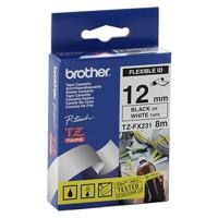 Cinta Brother Tzefx231 Flexible Negro Sobre Blanco De 12Mm TZEFX231 - TZEFX231