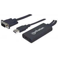 CONVERTIDOR VIDEO,MANHATTAN,152426, SVGA+AUDIO USB A HDMI