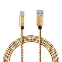 CABLE MICRO USB FORRO METALICO GHIA 10 MTS USB 21 CARGADOR Y TRANSFERENCIA DE DATOS DORADO GAC-086 - Código: GAC-086 | Compra en Guadalajara