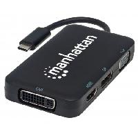 DOCKING 4-1 MANHATTAN USB-C A HDMI VGA DISPLAYPORT DVI-I 4K M-H    MANHATTAN 152600