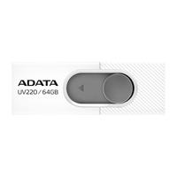 MEMORIA ADATA 64GB USB 2.0 UV220 RETRACTIL BLANCO-GRIS ADATA AUV220-64G-RWHGY