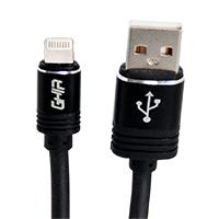 CABLE GHIA TIPO LIGHTNING 2.0 MTS, USB 2.1 COLOR NEGRO