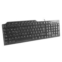 TECLADO MULTIMEDIA TRE BASIX - ACTECK CONECTOR USB , ALAMBRO COLOR NEGRO