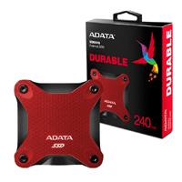 UNIDAD DE ESTADO SOLIDO SSD EXTERNO ADATA SD600Q 240GB USB 3.1 ROJO WINDOWS/MAC/LINUX/ANDROID