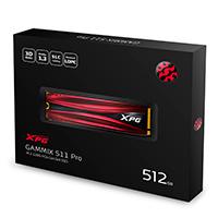 UNIDAD DE ESTADO SOLIDO SSD INTERNO 512GB ADATA XPG GAMMIX S11 PRO M.2 2280 NVME PCIE GEN 3X4 LECT. 3500 ESCRIT. 3000 MBS PC MINIPC 3DNAND DISIPADOR GAMER ADATA AGAMMIXS11P-512GT-C