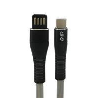 CABLE USB TIPO C GHIA PLANO REVERSIBLE COLOR GRIS/NEGRO DE 1M