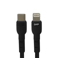 CABLE GHIA USB TIPO C A TIPO LIGHTNING COLOR NEGRO DE 1M